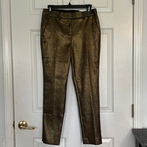 White House Black Market Gold Shimmer Pants Sz 2